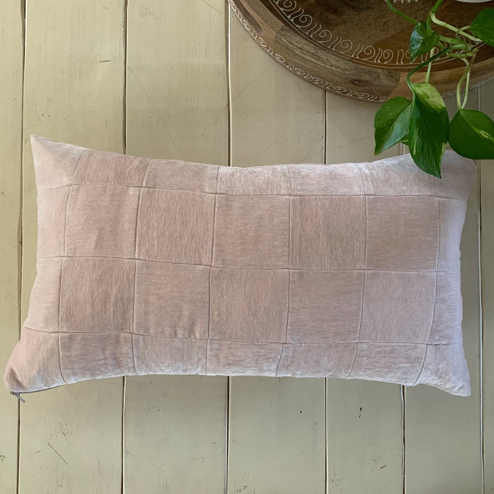NEW - Blush Pink Velvet Pillow w/Feather Insert